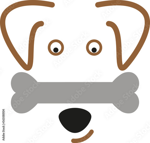 Hund mit Lächeln, Knochen für Hunde, Hunde und Hundepflege Logo, Hintergrund