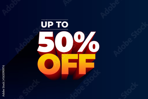 fifty percent off promotion Sales concept
50% off 3D typography Banner