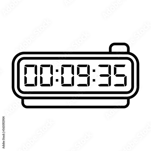 Digital, clock, led icon vector image. Can also be used for home electronics and appliances. Suitable for mobile apps, web apps and print media.
