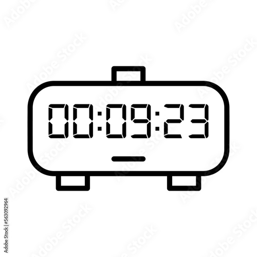 Digital, clock, led icon vector image. Can also be used for home electronics and appliances. Suitable for mobile apps, web apps and print media.