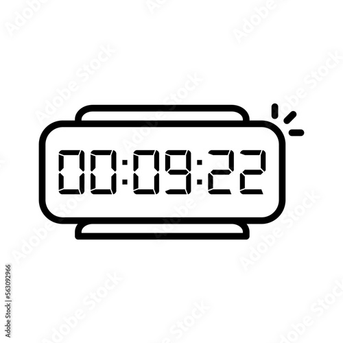 Digital, clock, led icon vector image. Can also be used for home electronics and appliances. Suitable for mobile apps, web apps and print media.