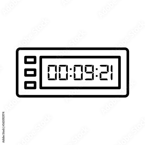Digital, clock, led icon vector image. Can also be used for home electronics and appliances. Suitable for mobile apps, web apps and print media.