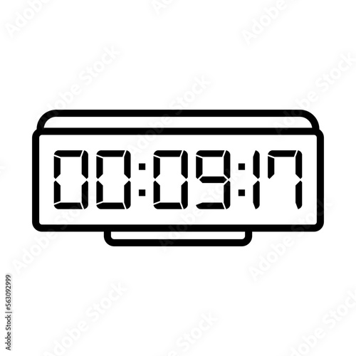 Digital, clock, led icon vector image. Can also be used for home electronics and appliances. Suitable for mobile apps, web apps and print media.