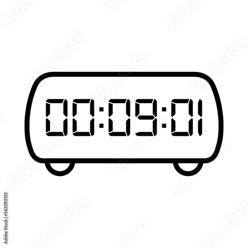 Digital, clock, led icon vector image. Can also be used for home electronics and appliances. Suitable for mobile apps, web apps and print media.