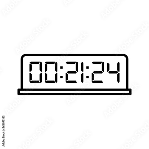 Digital, clock, led icon vector image. Can also be used for home electronics and appliances. Suitable for mobile apps, web apps and print media.