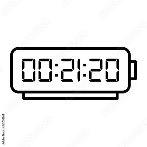 Digital, clock, led icon vector image. Can also be used for home electronics and appliances. Suitable for mobile apps, web apps and print media.