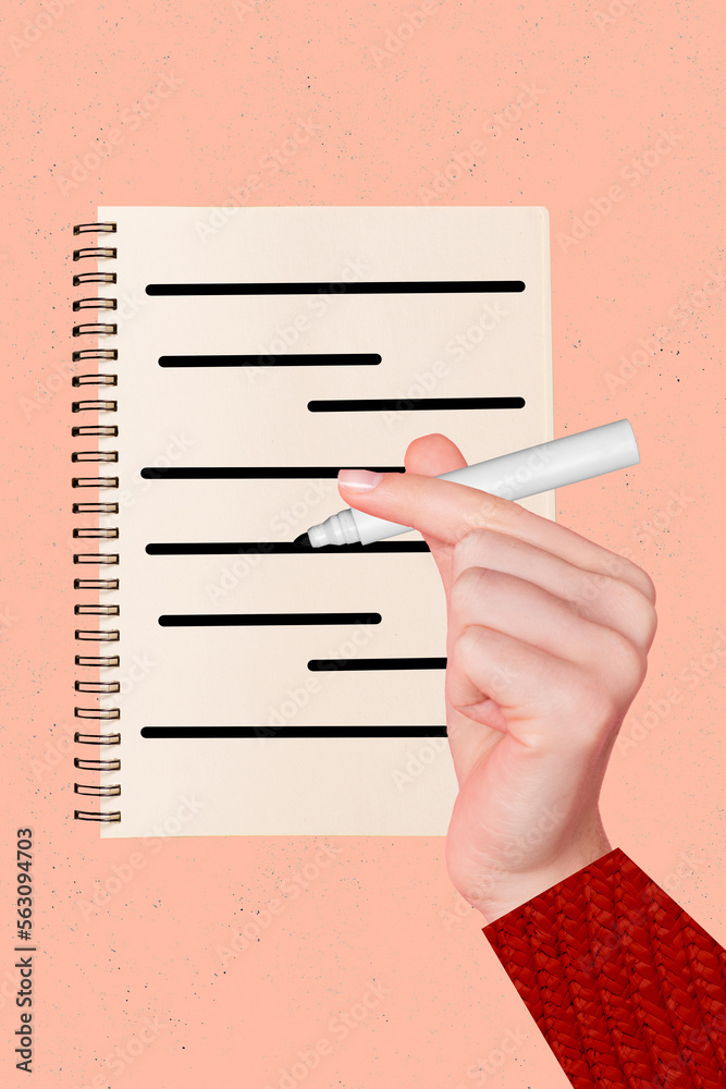 Artwork magazine collage picture of arm writing pen pencil felt tip pan isolated drawing background Artwork magazine collage picture of arm writing pen pencil felt tip pan isolated drawing background