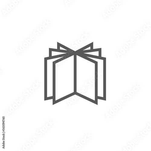 Book pages fan icon. Flat vector illustration isolated on white background.