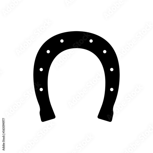 Horseshoe icon. Luck symbol. Saint Patrick Day element. Flat vector illustration isolated on white background.