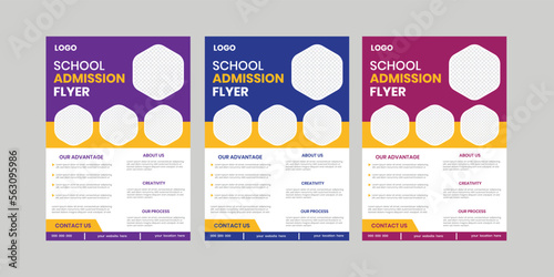Modern and minimalist juniors camping school admission flyer and learning education flyer, one sided brochure design