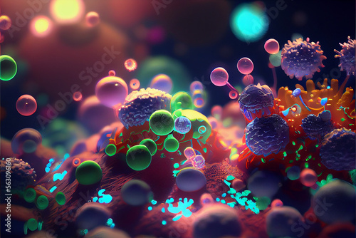 Science, cells, bacterium, viruses, and colors  © Al