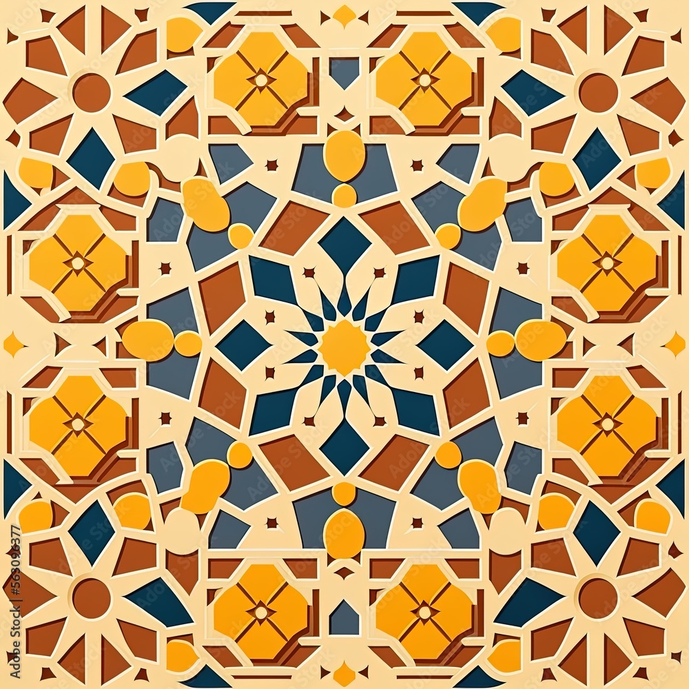 Islamic pattern for wallpaper with a 3d effect depth design Islamic pattern for wallpaper with a 3d effect depth design