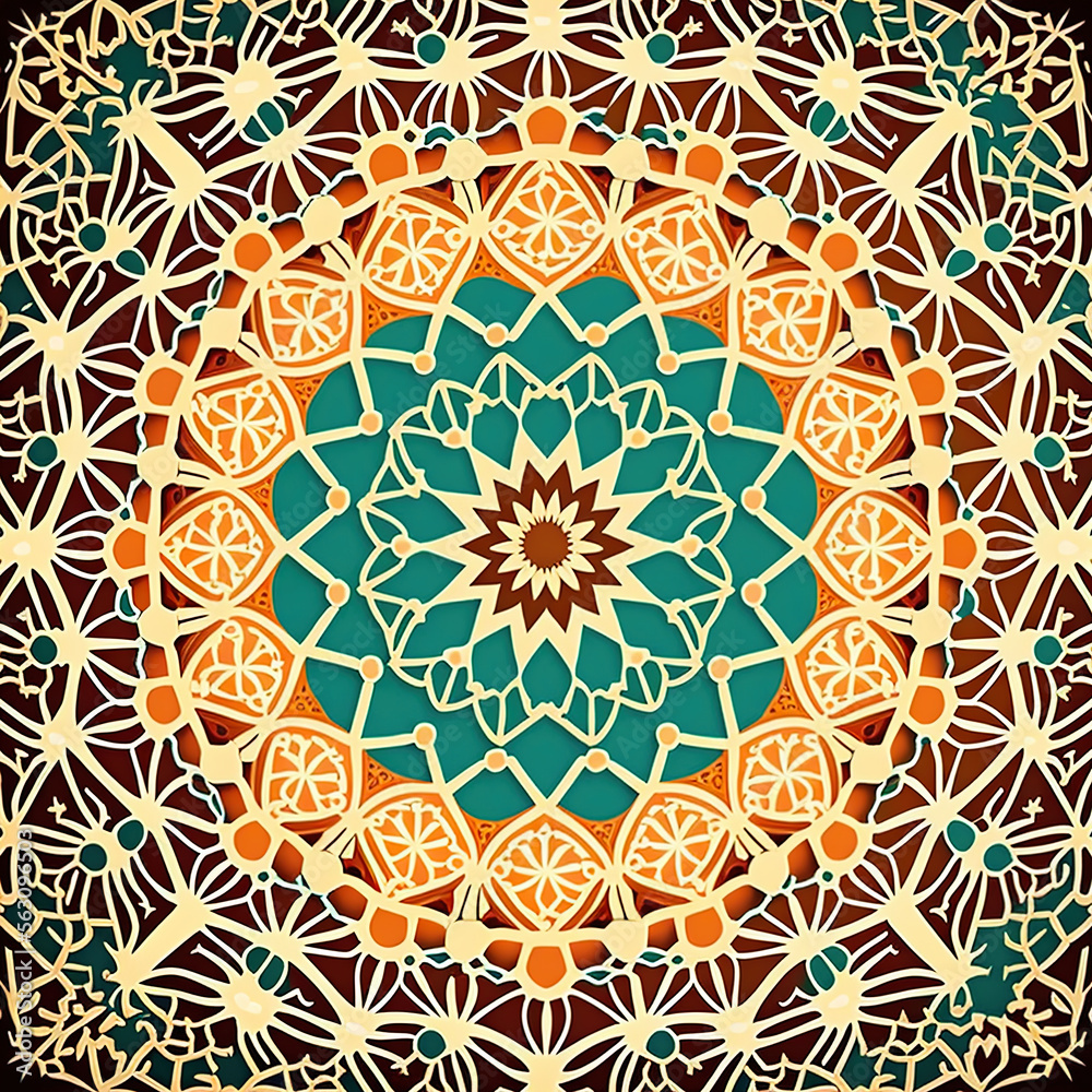 Islamic pattern for wallpaper with a 3d effect depth design Islamic pattern for wallpaper with a 3d effect depth design