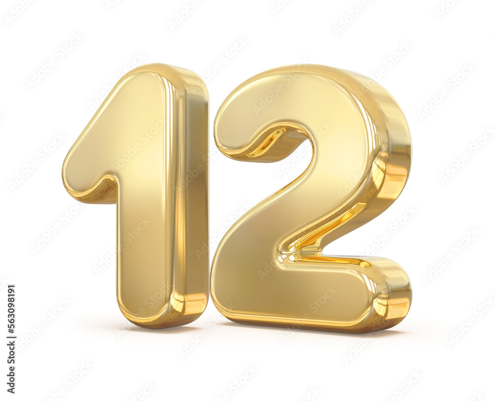 3D Golden Number 12 With Generative AI 3D Golden Number 12 With Generative AI