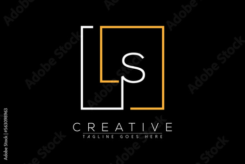 Initial letter ls, sl, s, l elegant and luxury Initial with Rectangular frame minimal monogram logo design vector template