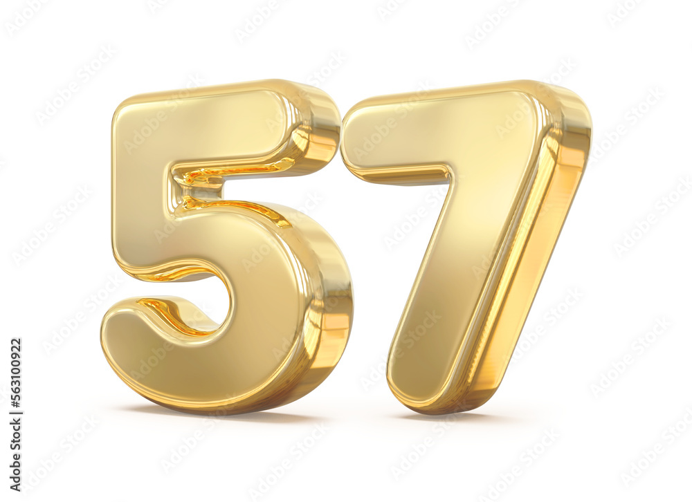 3D Golden Number 57 With Generative AI 3D Golden Number 57 With Generative AI