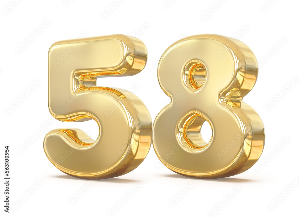 3D Golden Number 58 With Generative AI