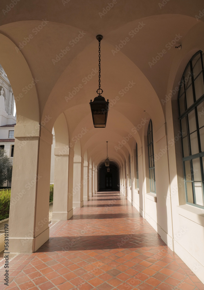 Fototapeta premium City Hall is one of Pasadena's major historical landmarks. The facility is located in the city center.Construction was completed on December 27, 1927.