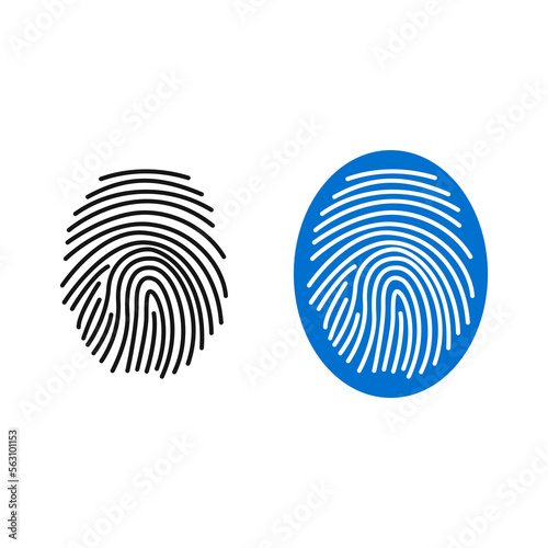 Fingerprint lock secure security icon label sign symbol design vector