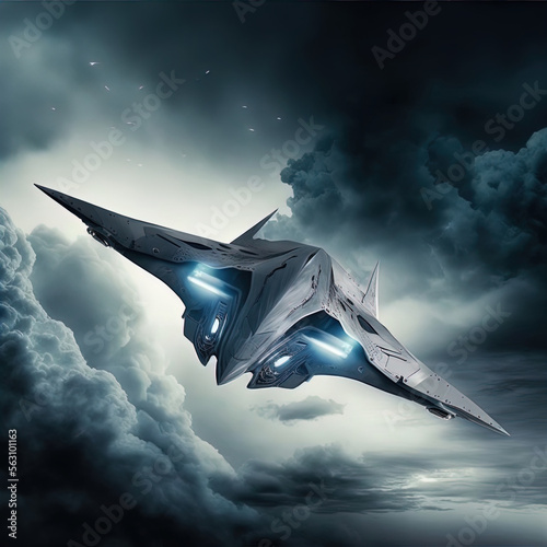 Fototapete Advanced stealth fighter aircraft.