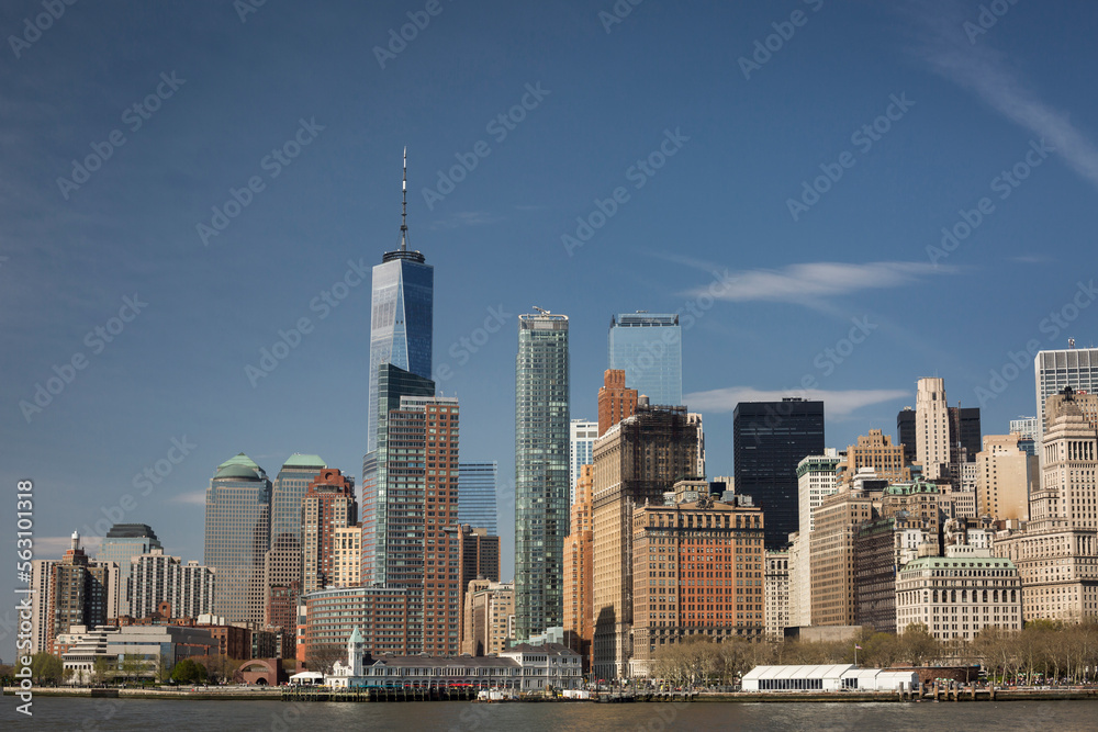 Lower Manhattan skyline from New York Bay 
