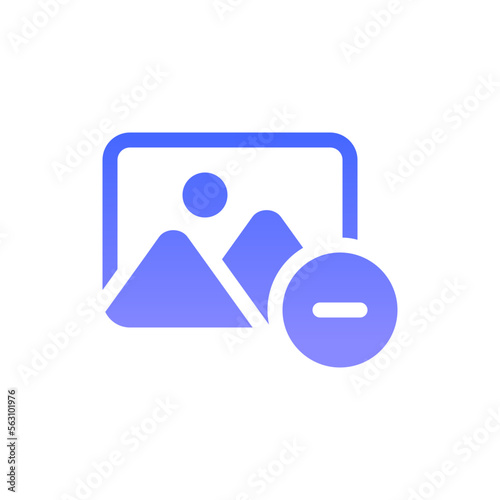 remove image flat gradient icon