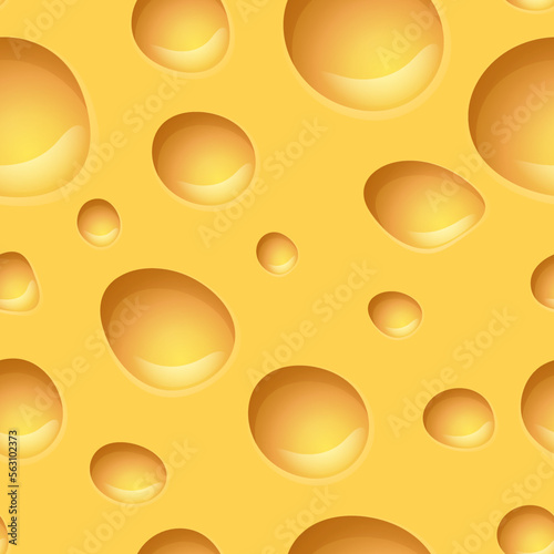 Seamless pattern texture of cheese with holes.