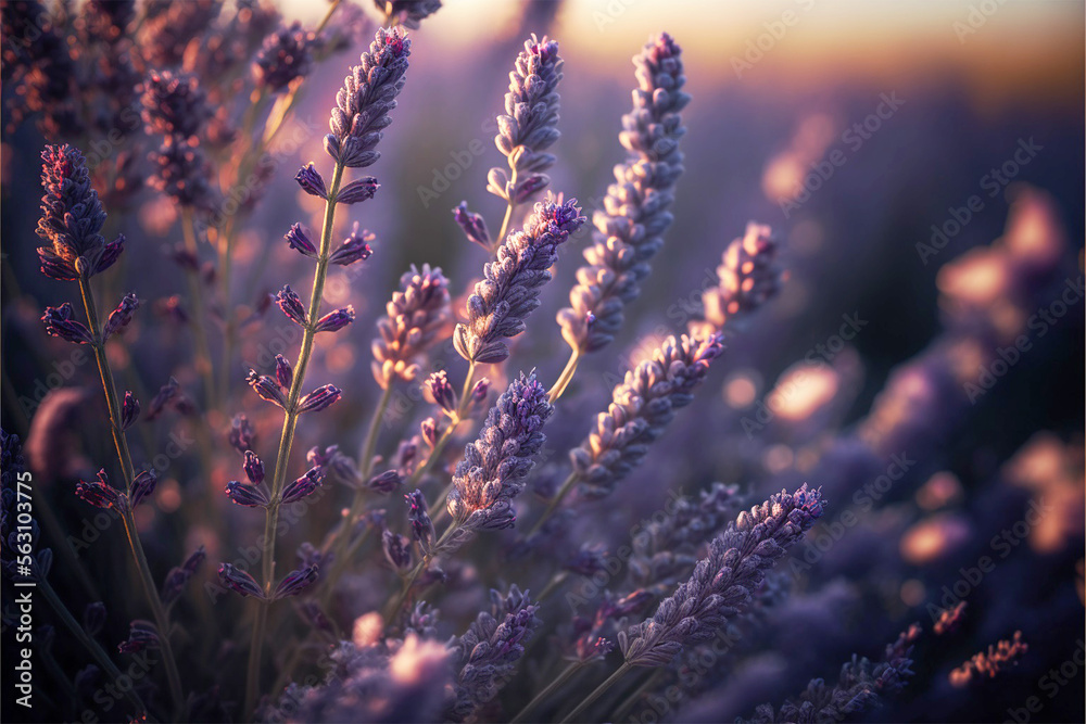 beautiful lavender garden, vintage, generative ai