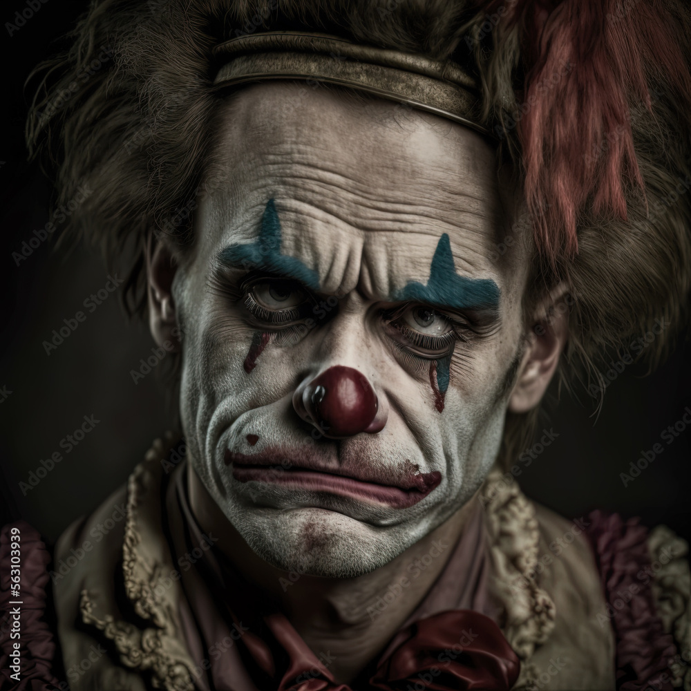 Portrait of a very sad clown Portrait of a very sad clown