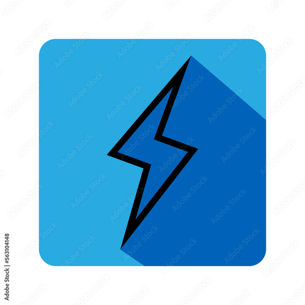 lightning bolt symbol with long shadow for graphic and web design lightning bolt symbol with long shadow for graphic and web design