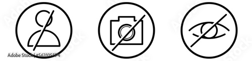 blocked account icon, no camera icon, hide icon