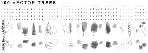100 Trees - Vector