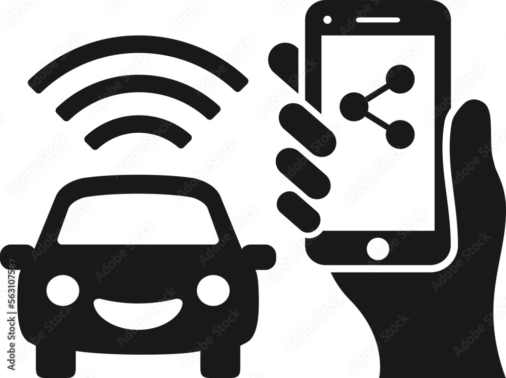 Car sharing mobile service vector icon