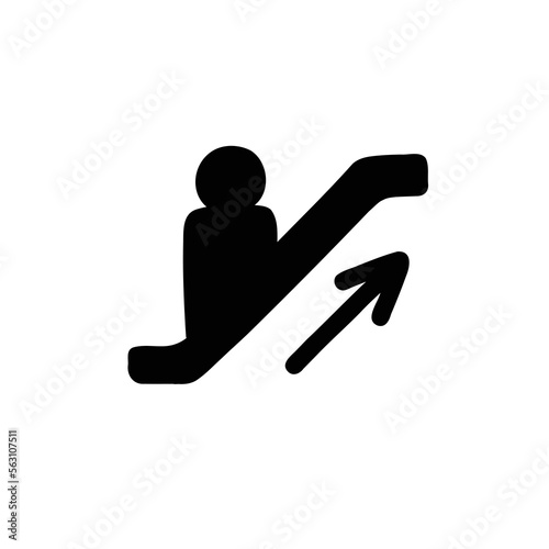airport escalator doodle icon, vector color line illustration