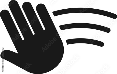 Hand motion sensor vector icon