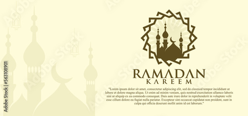 Ramadan Kareem vector set, Logo to welcome Ramadan Holy Month of Muslims Template.
