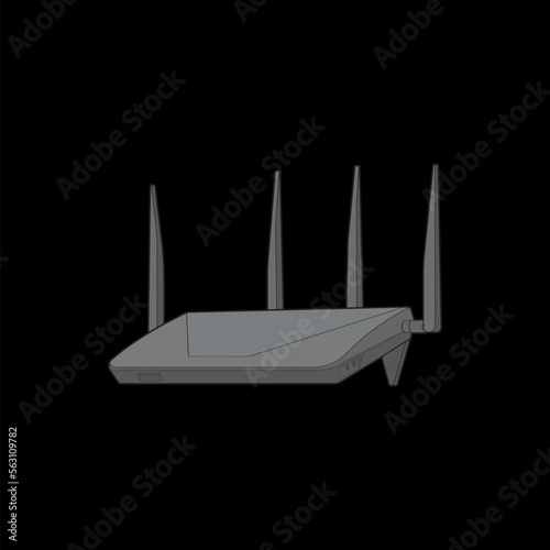 Router vector art. Vector Art isolated on black background for coloring book.