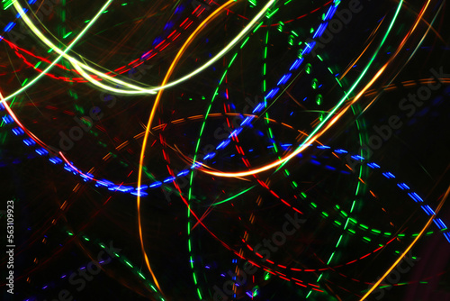 Abstract background with colorful traces of lights