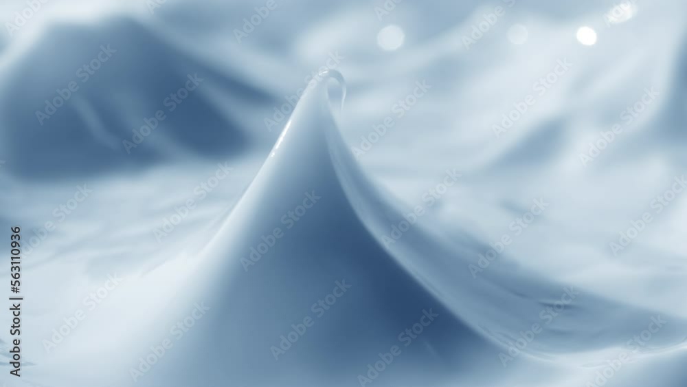Macro jib shot of blue glass has been removed from the blue cosmetic cream | Body care cream commercial Macro jib shot of blue glass has been removed from the blue cosmetic cream | Body care cream commercial