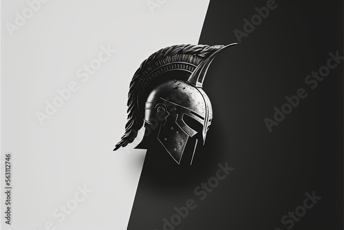 Logo of spartan helmet. Generated AI