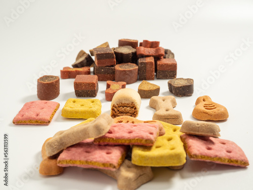Dog treats. Treats for dogs on a white background.