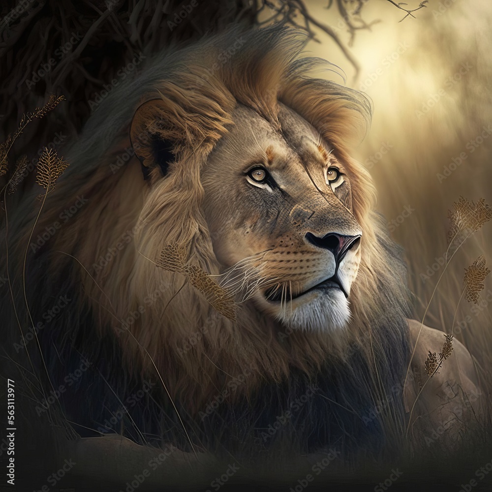 Fototapeta premium Lion's Culture: The cultural significance of the African Lion