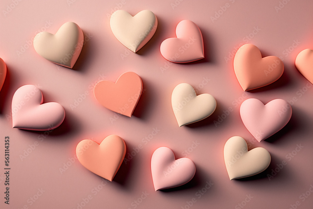 Love is as sweet as candy - Happy Valentine's Day Hearts : soft pink pastel colors