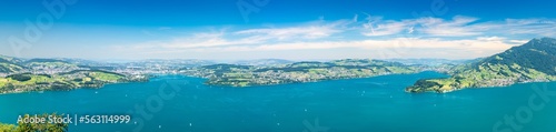 Switzerland 2022, Beautiful view of the Alps from Burgenstock. Panorama of lake Luzern. © AlehAlisevich