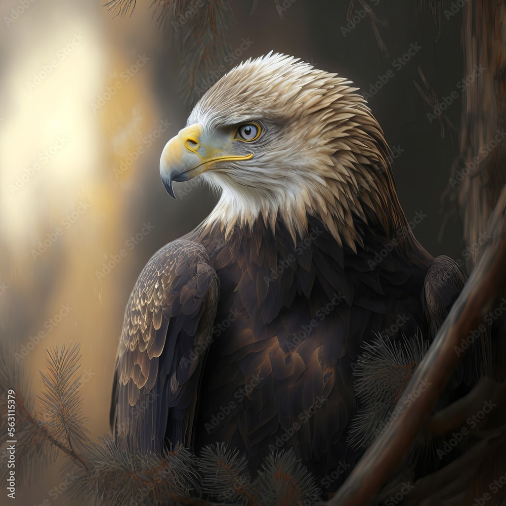 Obraz premium Eagle's Nest: Understanding the breeding and nesting habits of the Bald Eagle