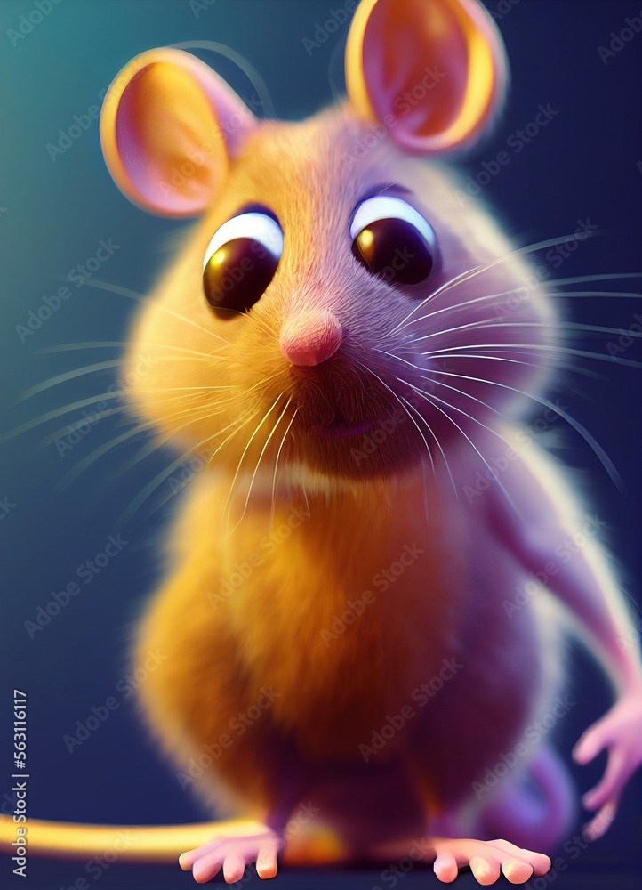 Rat animal in 3D Style on clean background. Generative ai Rat animal in 3D Style on clean background. Generative ai