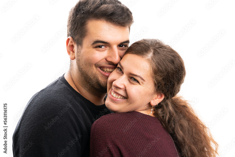 Portrait of cute couple with cheerful expression as love concept Portrait of cute couple with cheerful expression as love concept