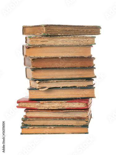Large books pile isolated p...
