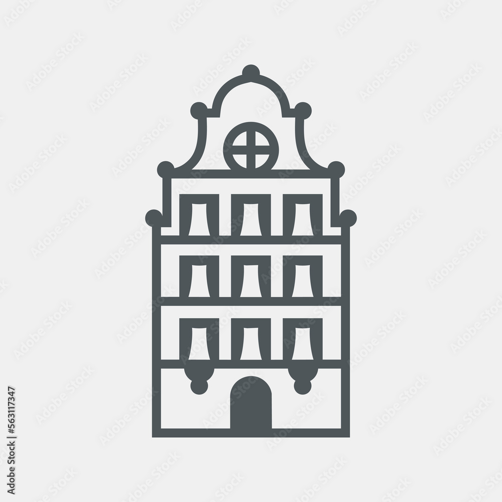 Flat city town house quality vector illustration cut Flat city town house quality vector illustration cut