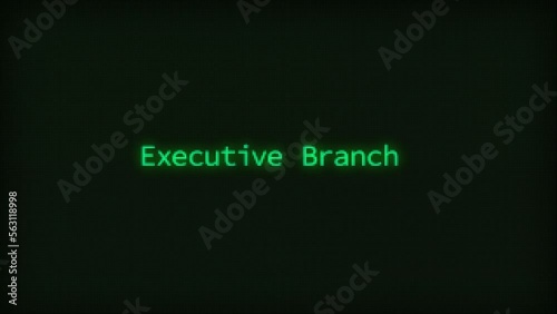 Retro Computer Coding Text Animation Typing Executive Branch, CRT Monitor Style
